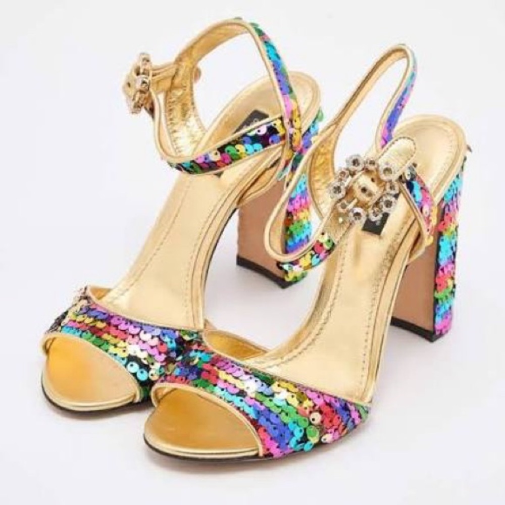 Dolce & Gabbana Multicolor Sequin Heels